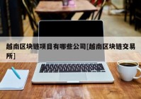 越南区块链项目有哪些公司[越南区块链交易所]