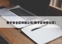 数字安全区块链公司[数字区块链社区]